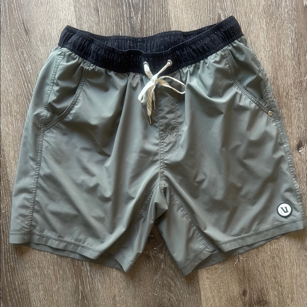 Vuori Men's Athletic Shorts - Olive and Black